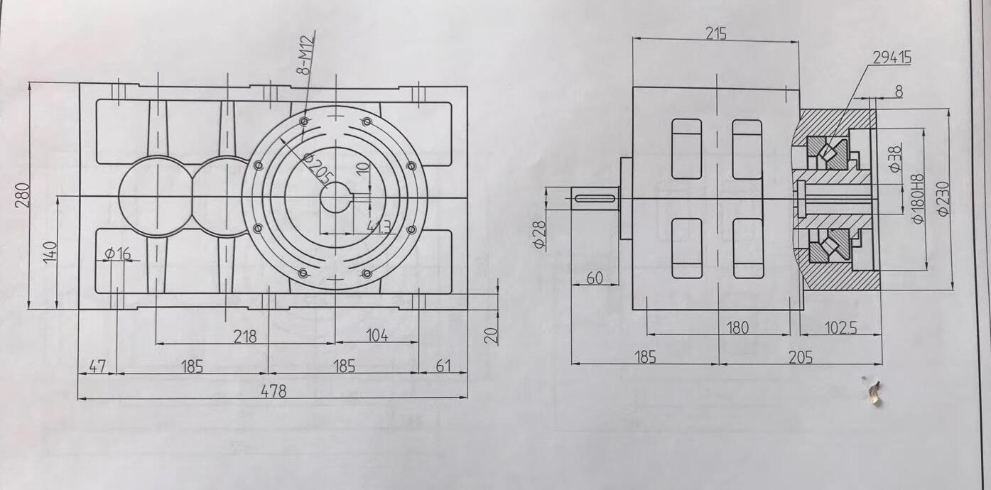 熔喷布ZLYJ133齿轮减速机